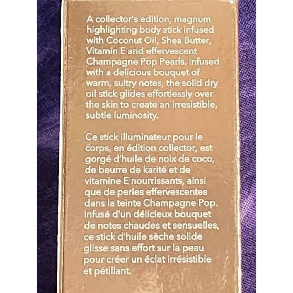 BECCA Glow Body Highlighter Stick Shade Color Champagne Pop Collector Edition